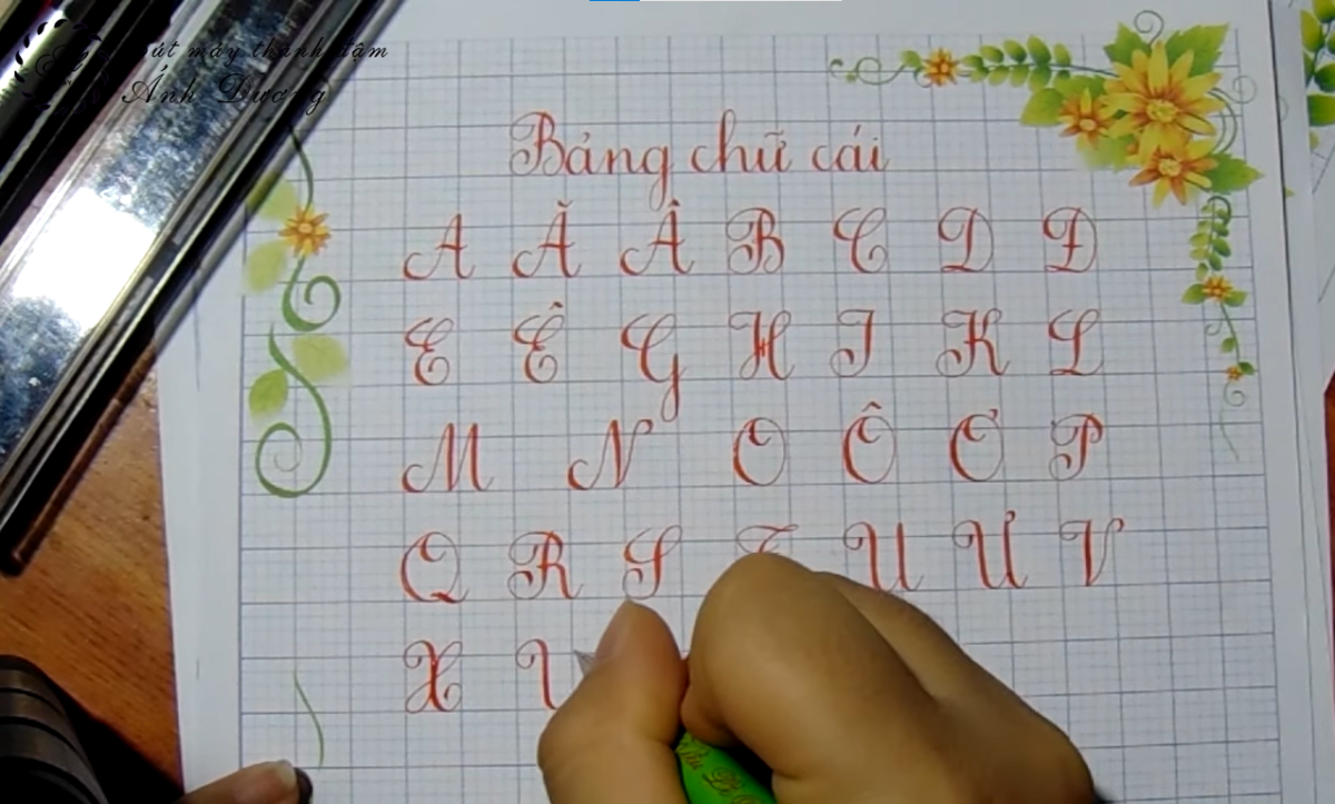 Bảng chữ cái in hoa nét đậm dành cho học sinh tiểu học - Bút máy in đậm Ánh Dương